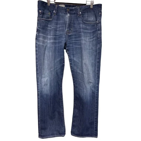 AG Adriano Goldschmied Protoge Men's Jeans Straight Leg Denim Size 36 Distressed - Picture 2 of 9